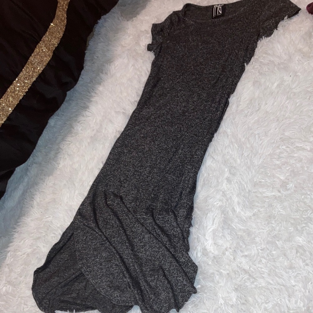 Gray below the knee hanging dress